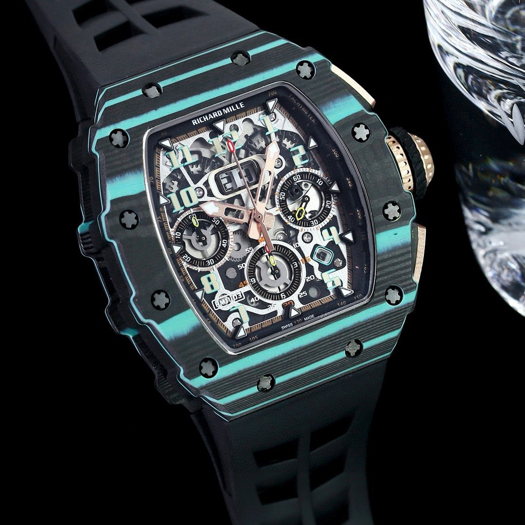 2-117.jpg Richard Mille RM-FM Flyback Kronograf Titan Replika Klocka