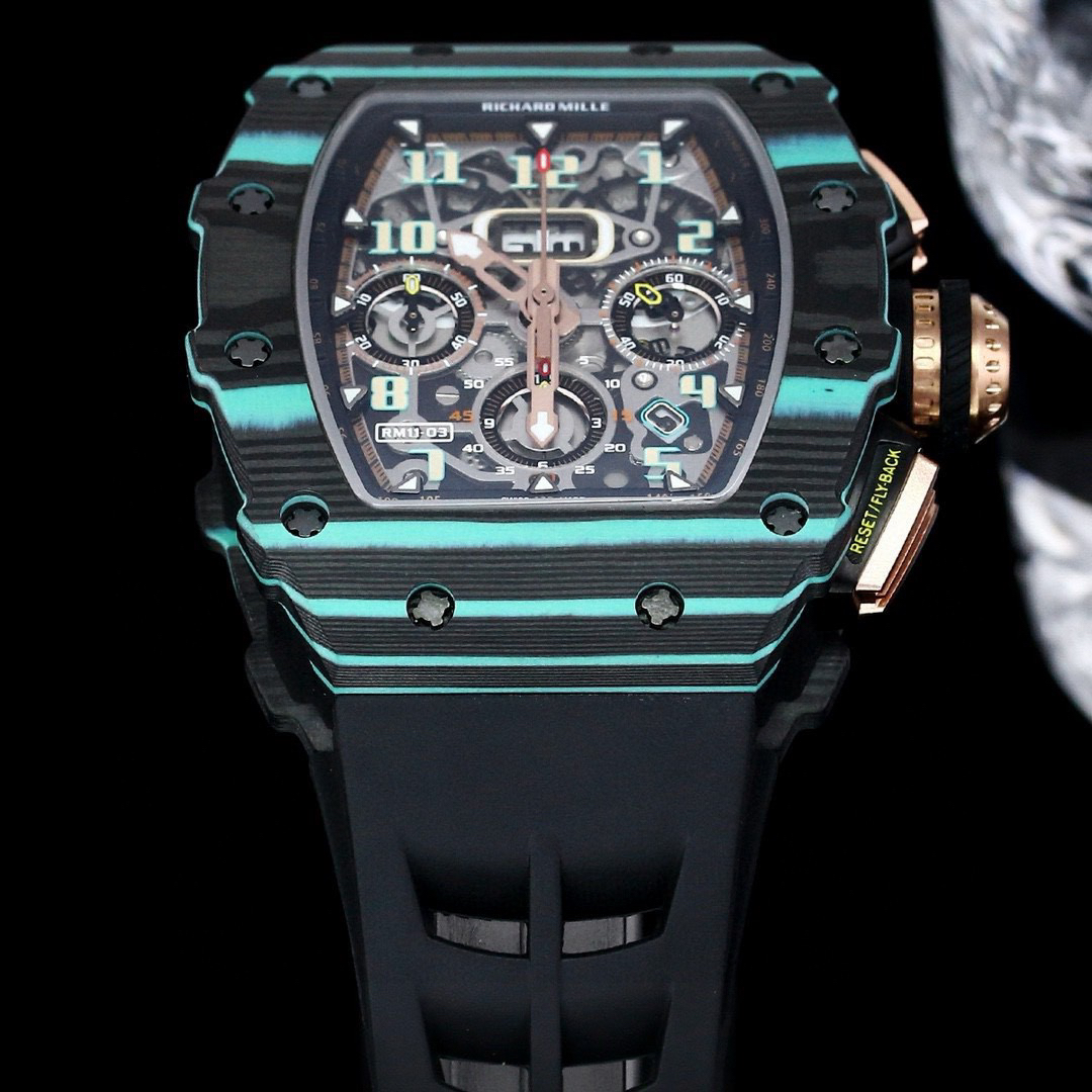 4-117.jpg Richard Mille RM-FM Flyback Kronograf Titan Replika Klocka