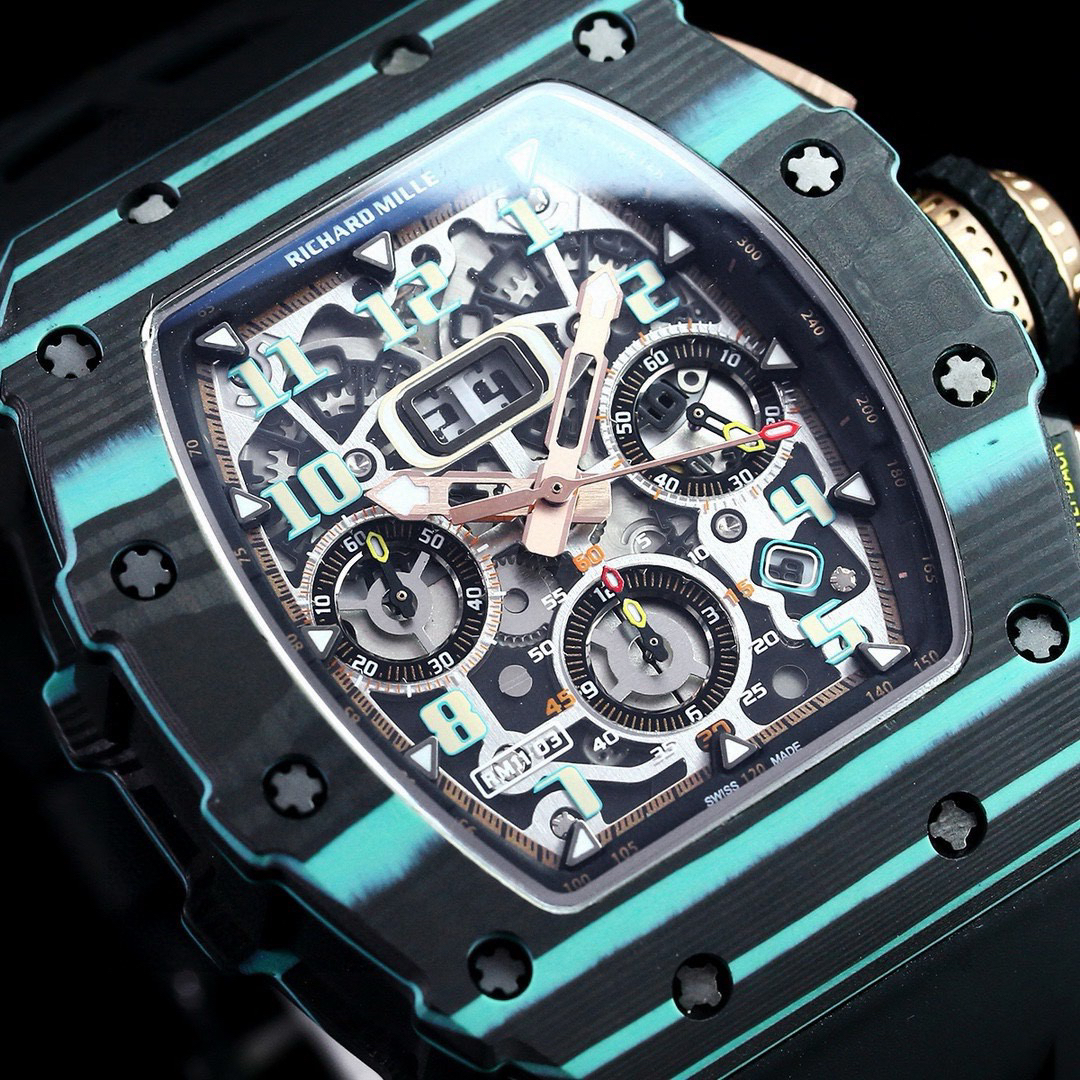 5-117.jpg Richard Mille RM-FM Flyback Kronograf Titan Replika Klocka